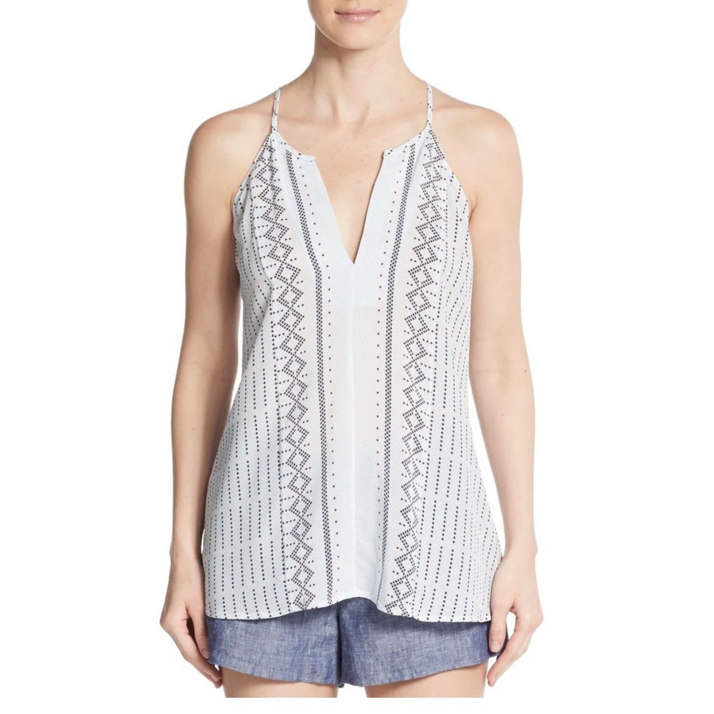 Joie Trinetta Silk Tank Top Small Sleeveless Bohemian Geometric Print